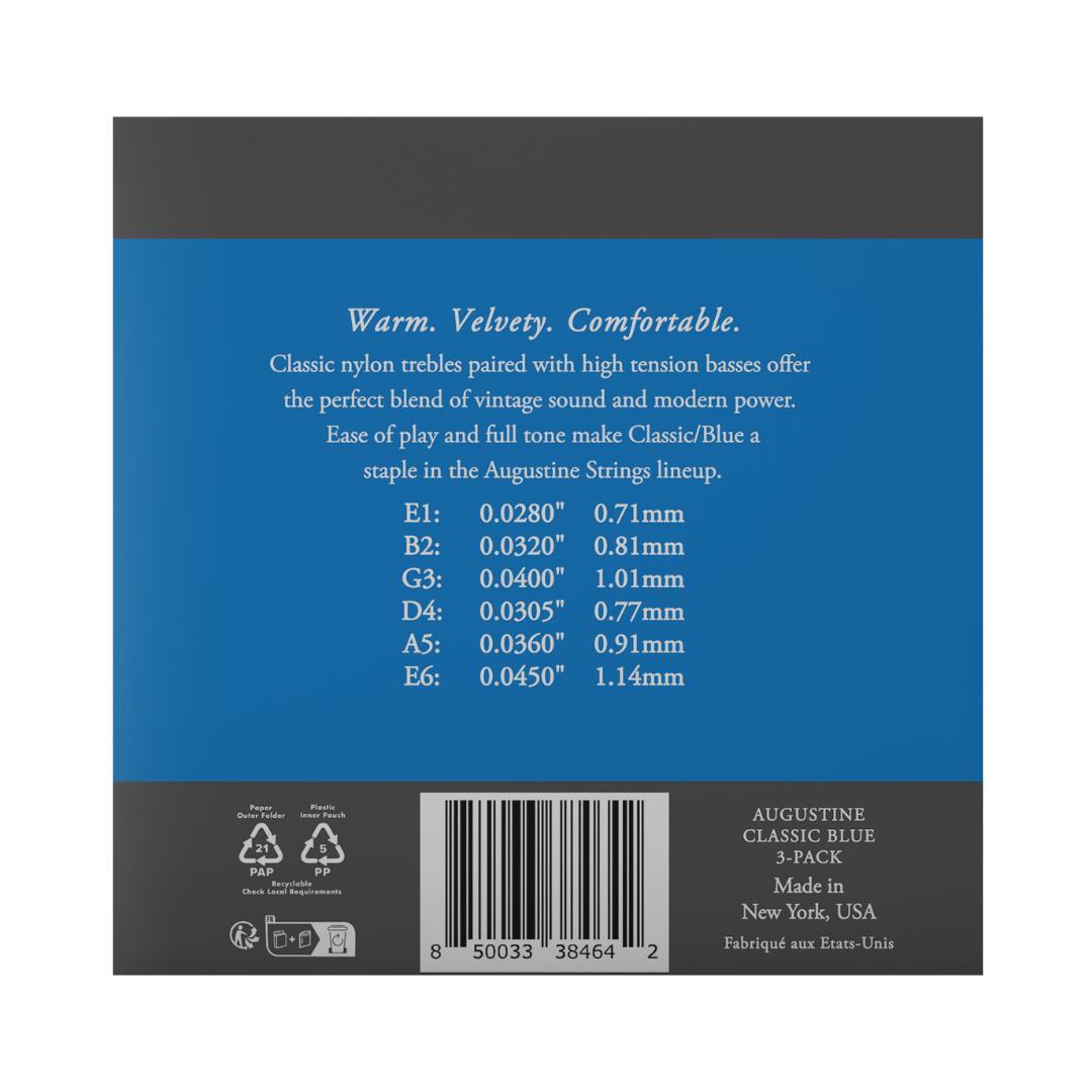 3 Pack Augustine Classic Blue Tensión Alta