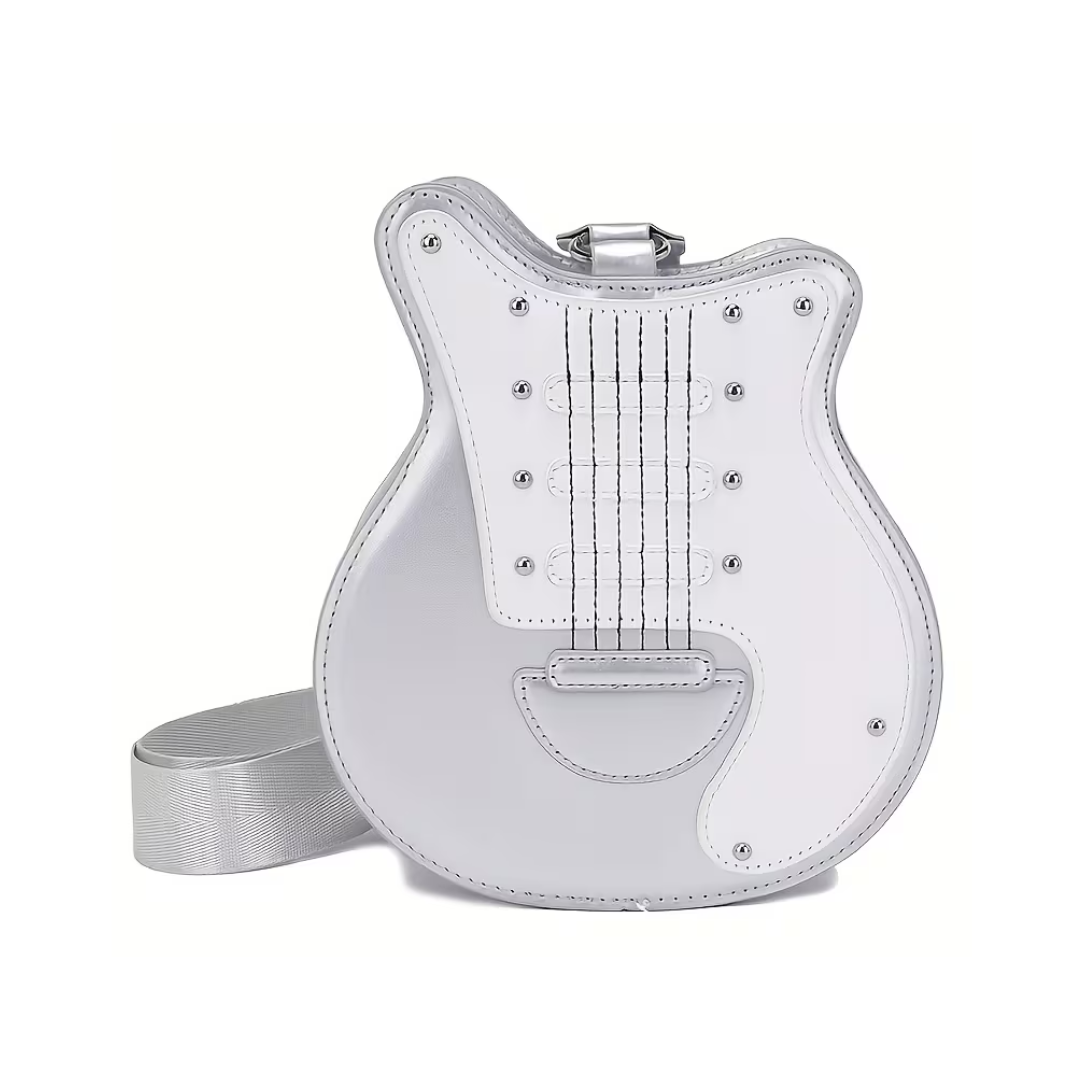 Bolsa Cruzada Guitarra Color Plata