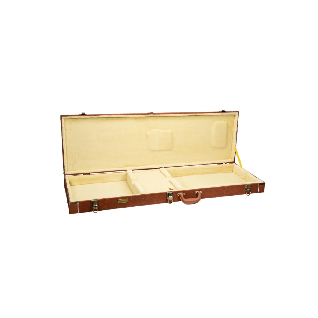 Crossrock Estuche de Cuero Estampado Para Bajo Precision y Jazz Bass CRW630BRO Red-Wood