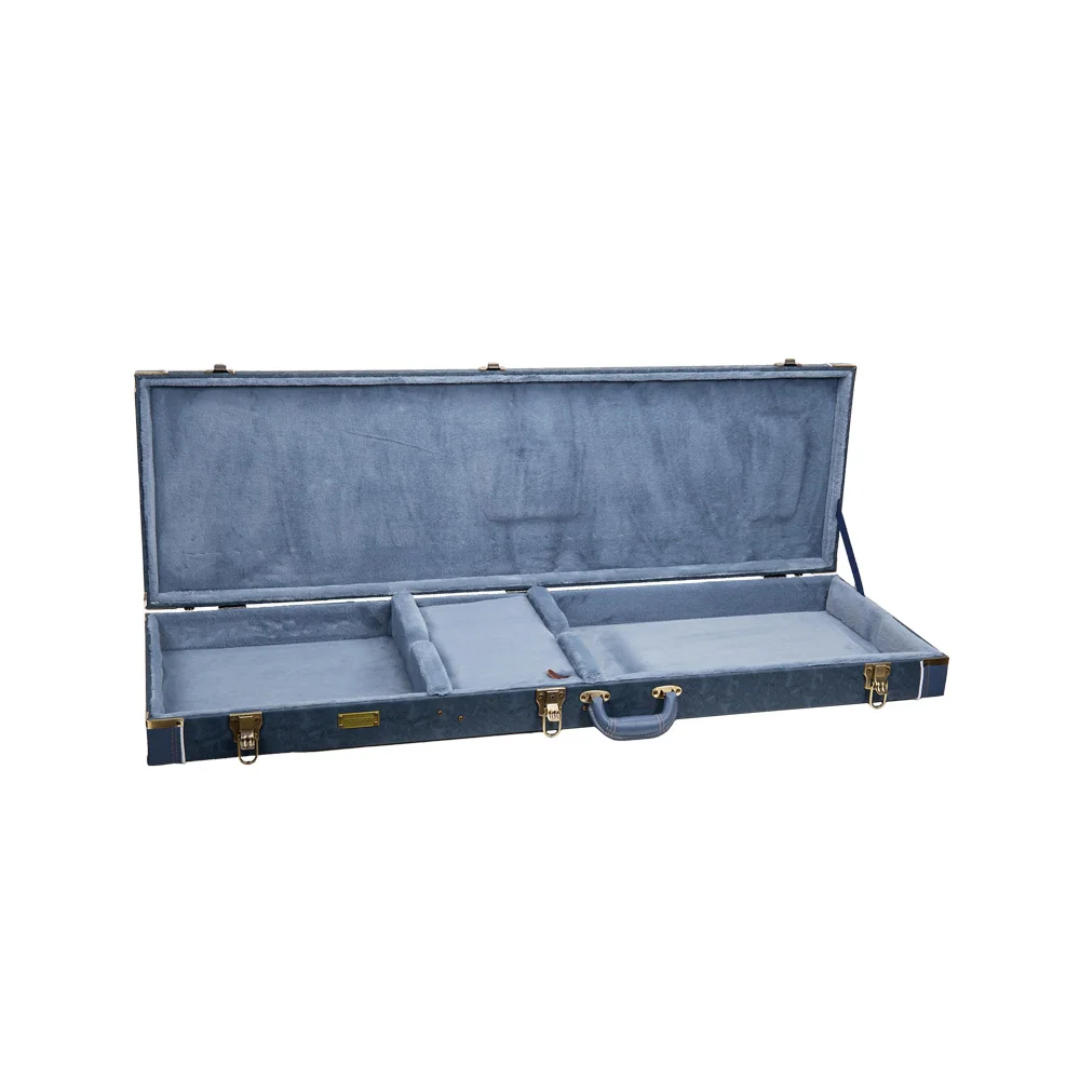 Crossrock Estuche de Cuero Estampado Para Bajo Precision y Jazz Bass CRW630BSB Smoke-Blue