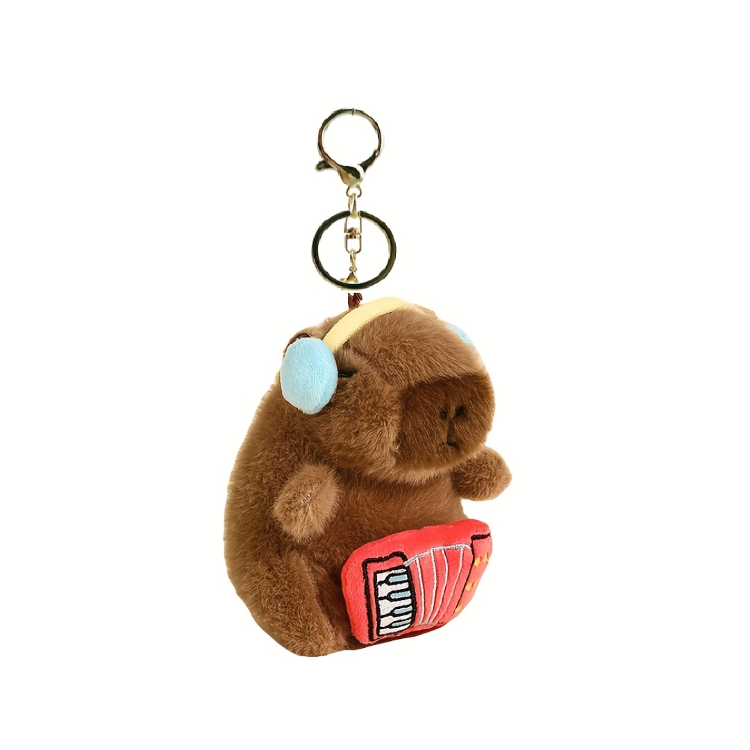 Peluche Mini Llavero Capibara Acordeonista