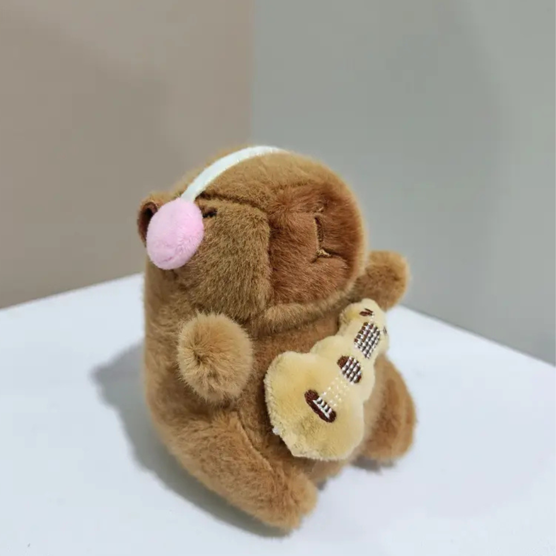 Peluche Mini Llavero Capibara Guitarrista