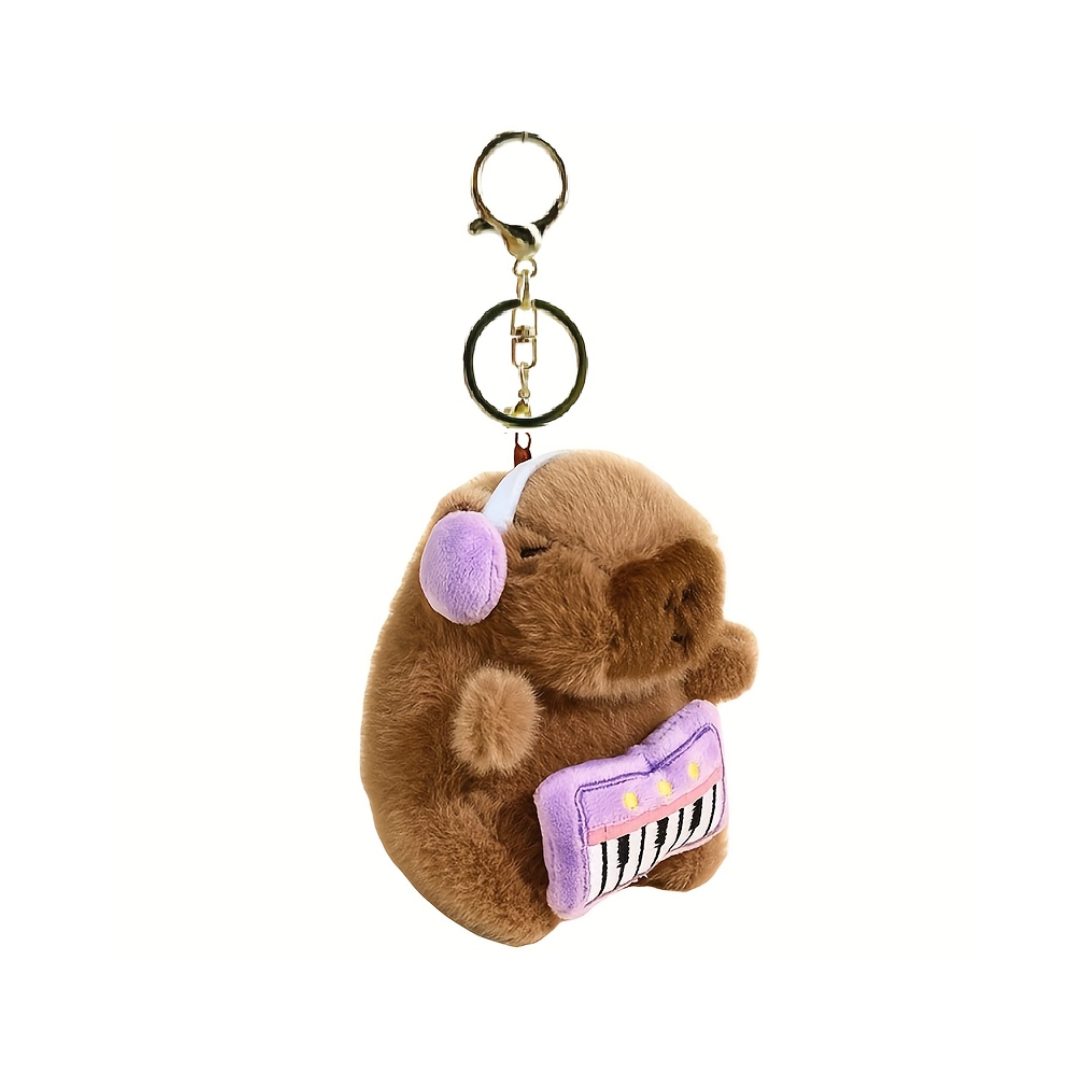 Peluche Mini Llavero Capibara Pianista