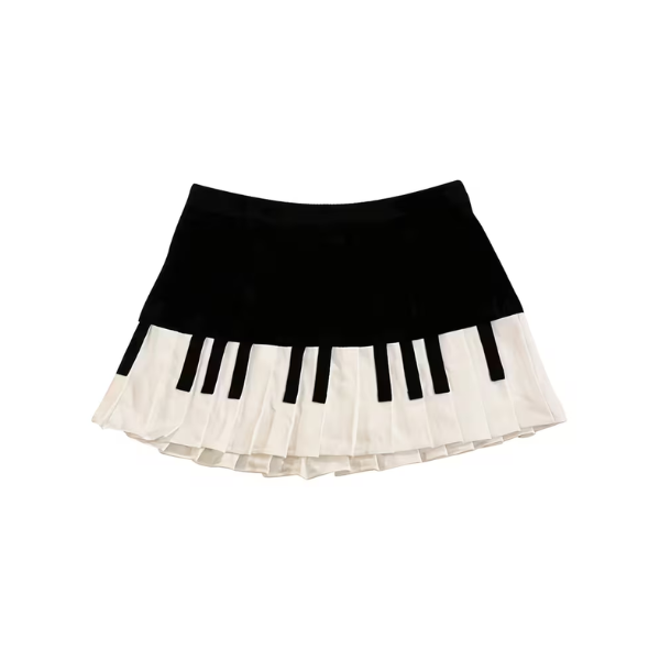 Falda Corta con Diseño de Teclas de Piano
