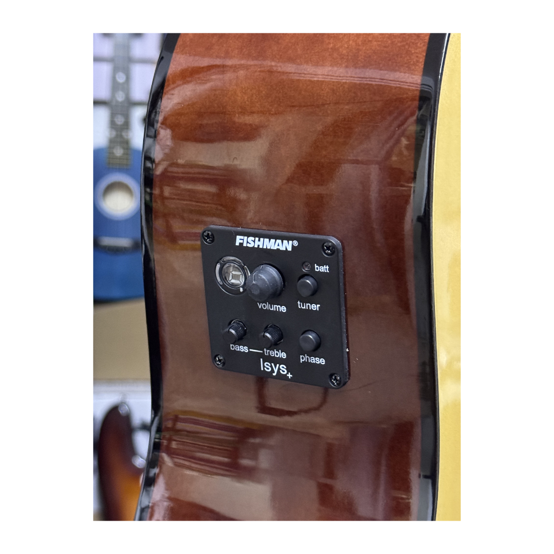 Guitarra Electroacústica Dreadnought con Corte Folk F11