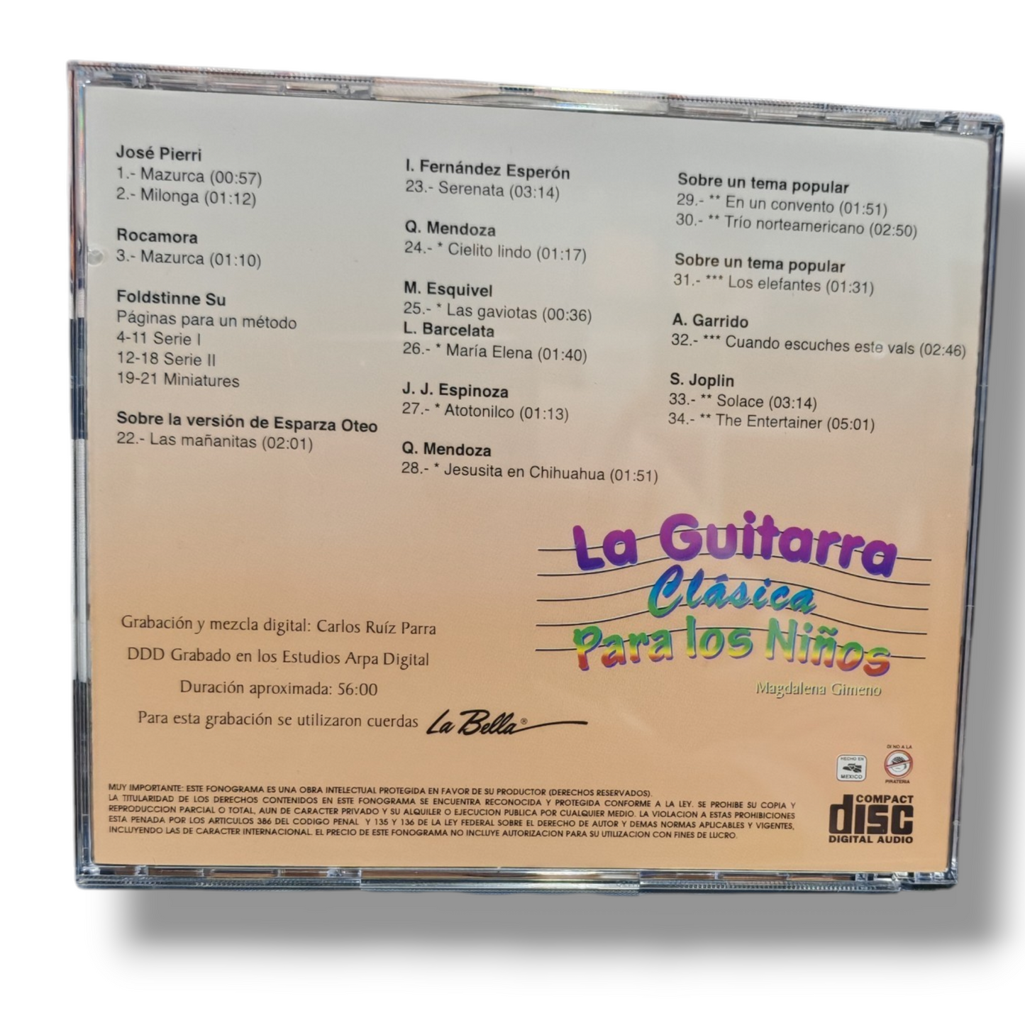 CD Disco Compacto "La guitarra Clásica Para los Niños"