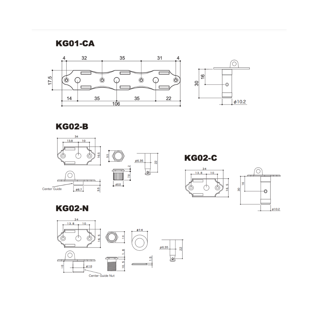 Gotoh KG01-CA EN X-Gold Maquinaria Con Baleros Para Guitarra Clásica Postes Aluminio Negro Botones Ébano 1:16