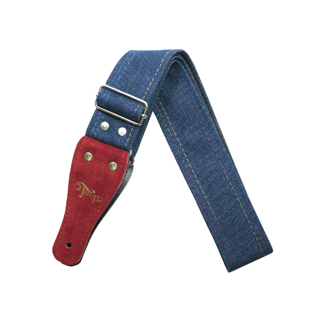 Correa Para Guitarra Tempo Mezclilla Azul Liso STN-262