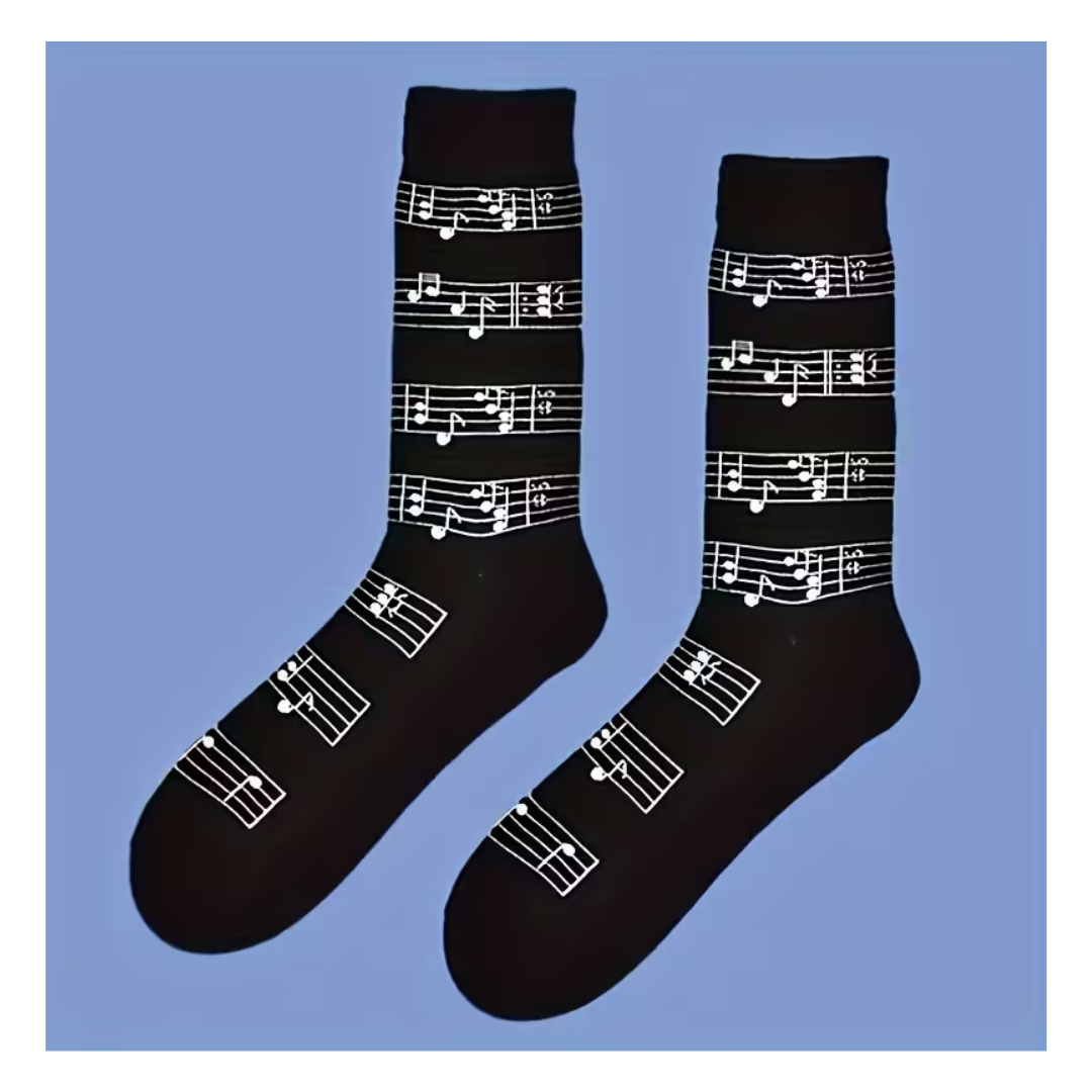 Calceta Con Diseño Notas Musicales