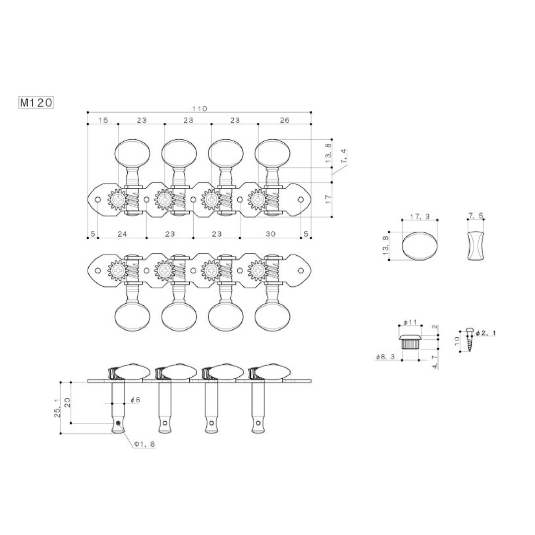 Gotoh M120 Maquinaria Para Mandolina Gold 1:14 4+4