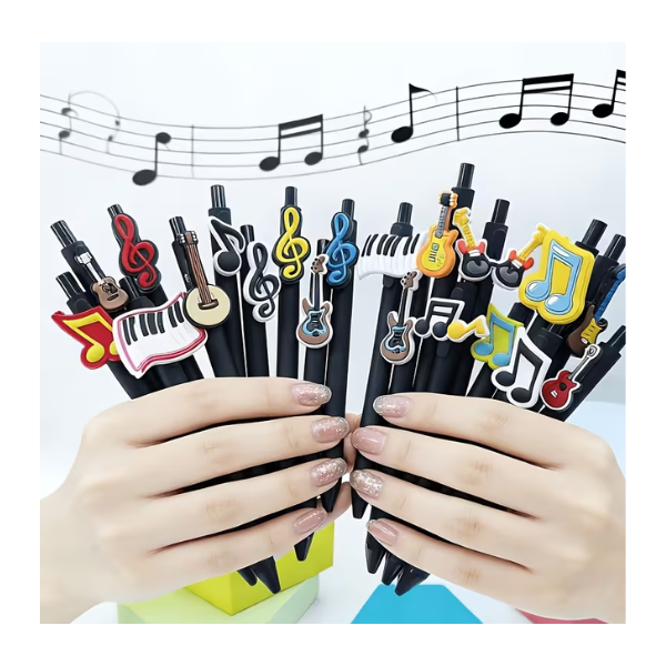 Lapiceros con Adornos Musicales de Goma