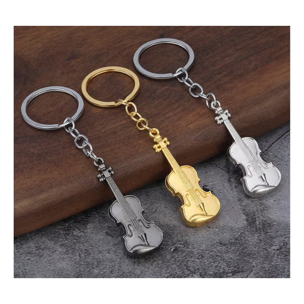 Llavero de Metal con Forma de Violín
