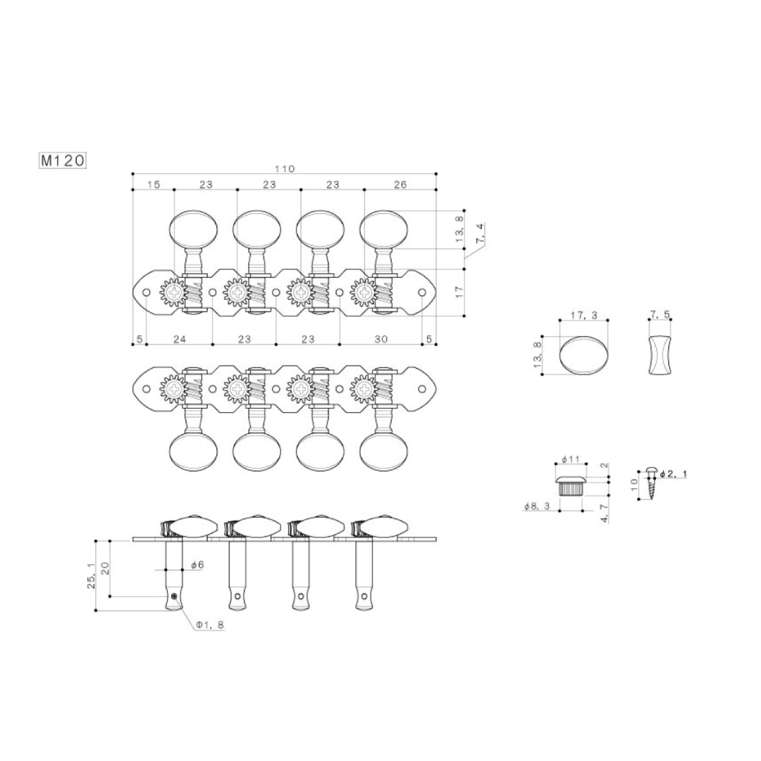 Gotoh M120S Maquinaria Para Mandolina Gold 1:14 4+4