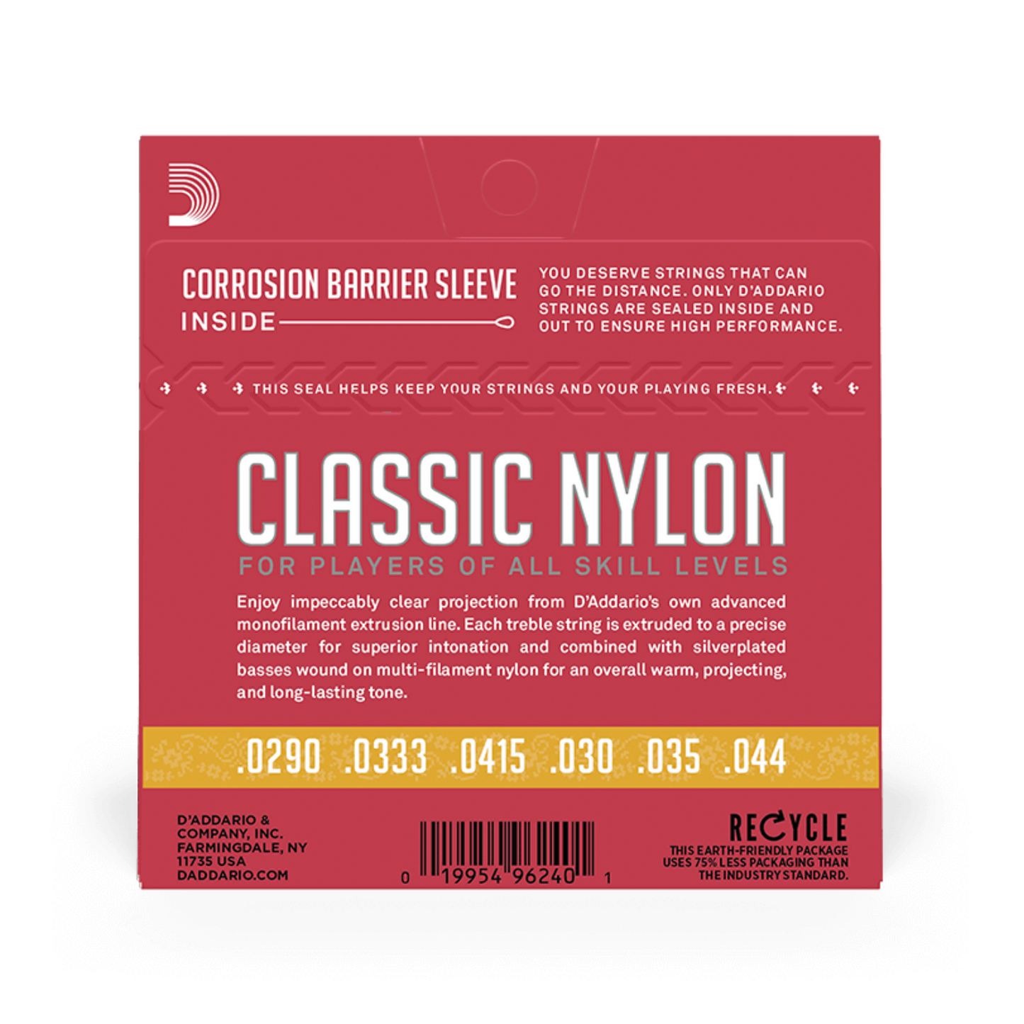 D'Addarío Classic Clear Nylon 3/4