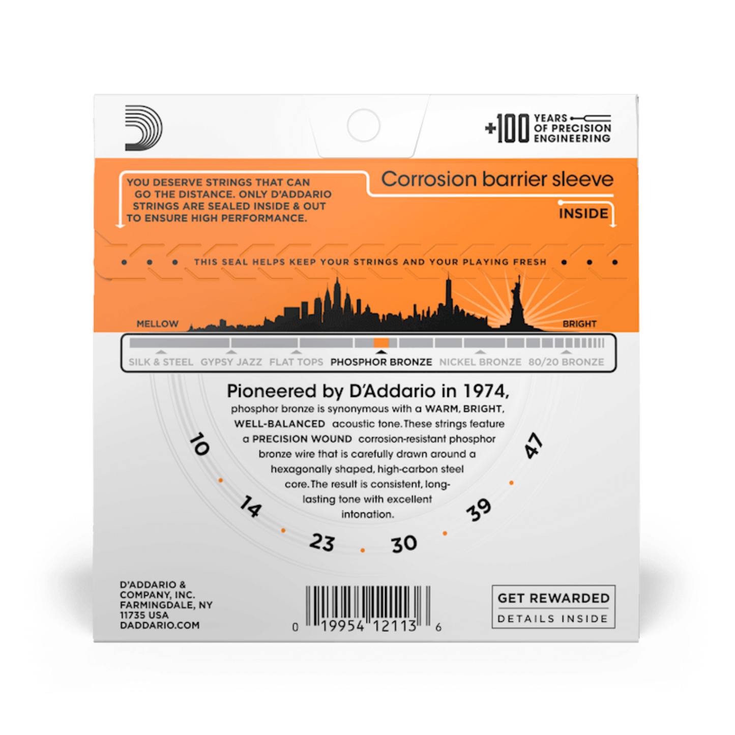 D'Addarío Acoustic Phosphor Bronze Extra Light 10/47