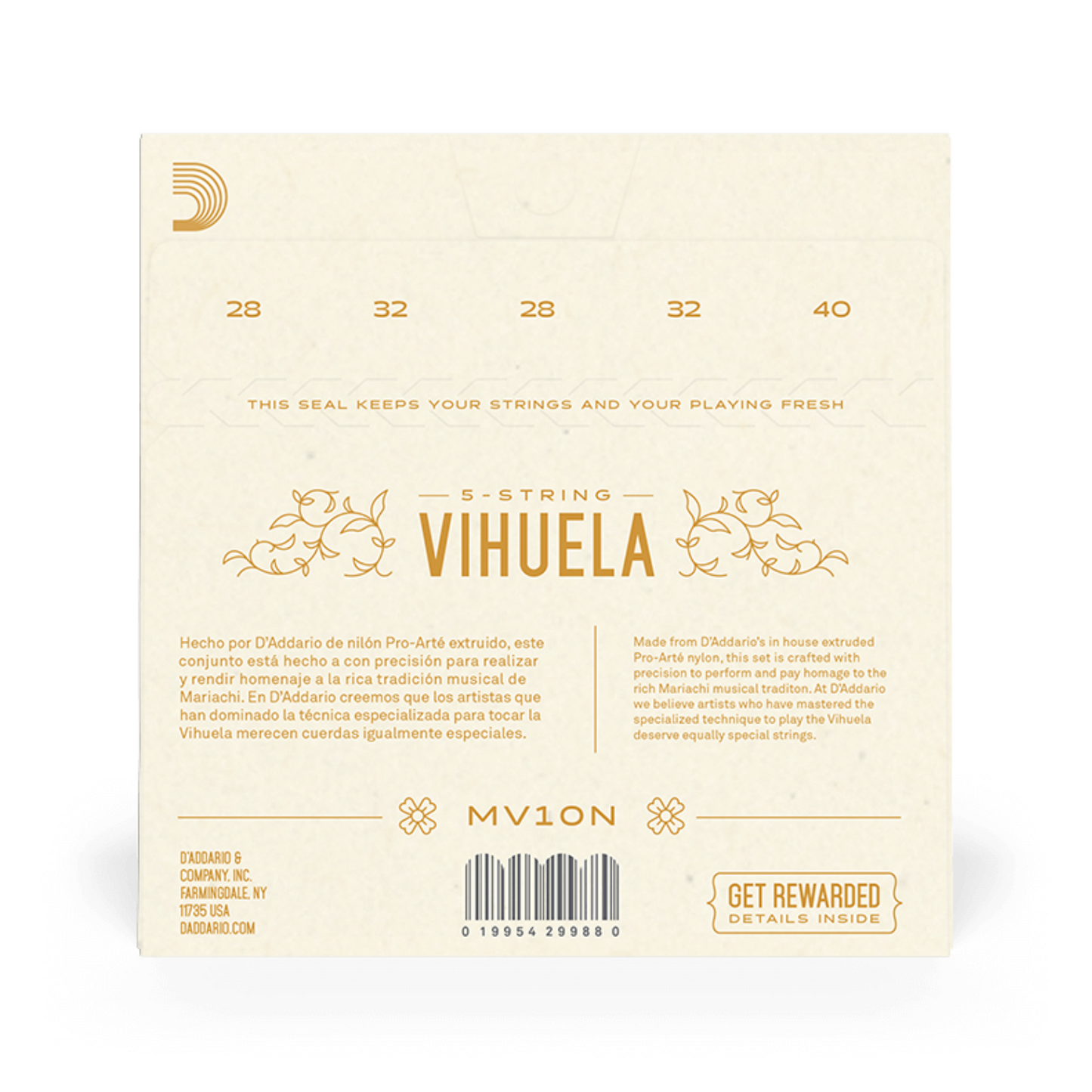 D'Addarío Vihuela Nylon Tensión Normal MV10N