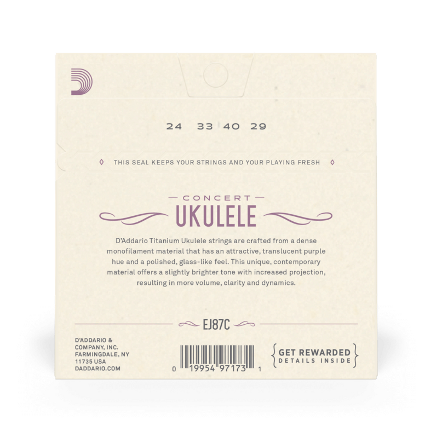 Cuerdas Para Ukulele Concierto Daddario Nylon Titanium EJ87C