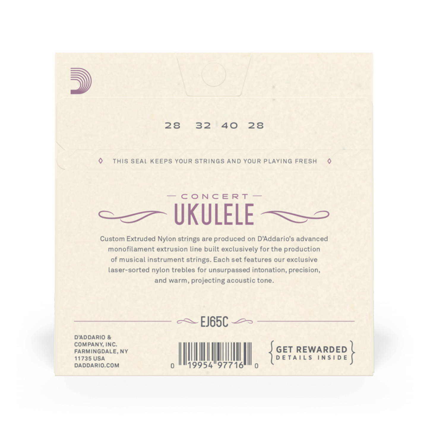 Cuerdas Para Ukulele Concierto Daddario Nylon Claro EJ65C