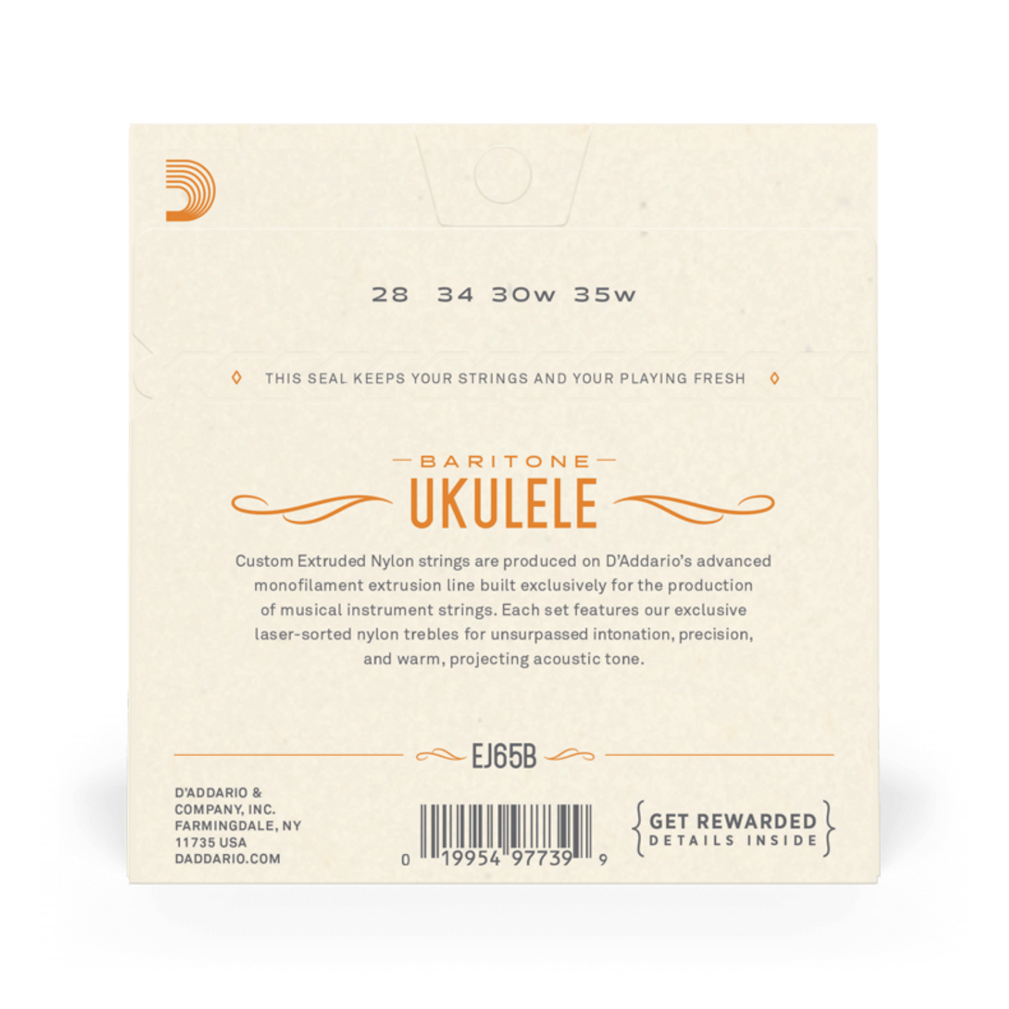 Cuerdas Para Ukulele Barítono Daddario Nylon Claro EJ65B