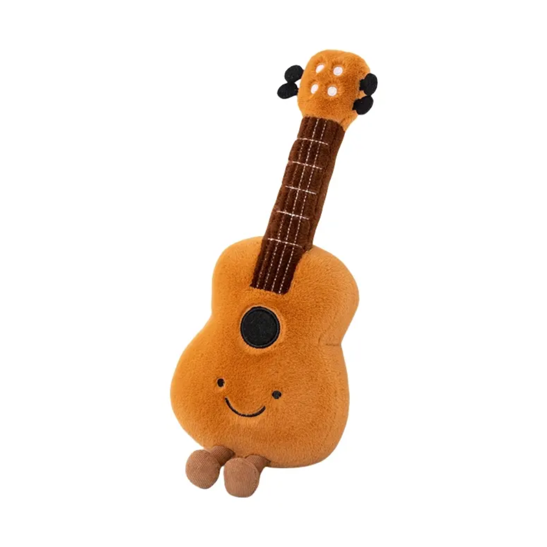 Peluche Guitarra con Carita Café Oscuro