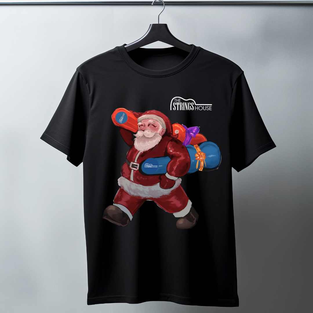 Playera Negra Santa Claus The Strings House