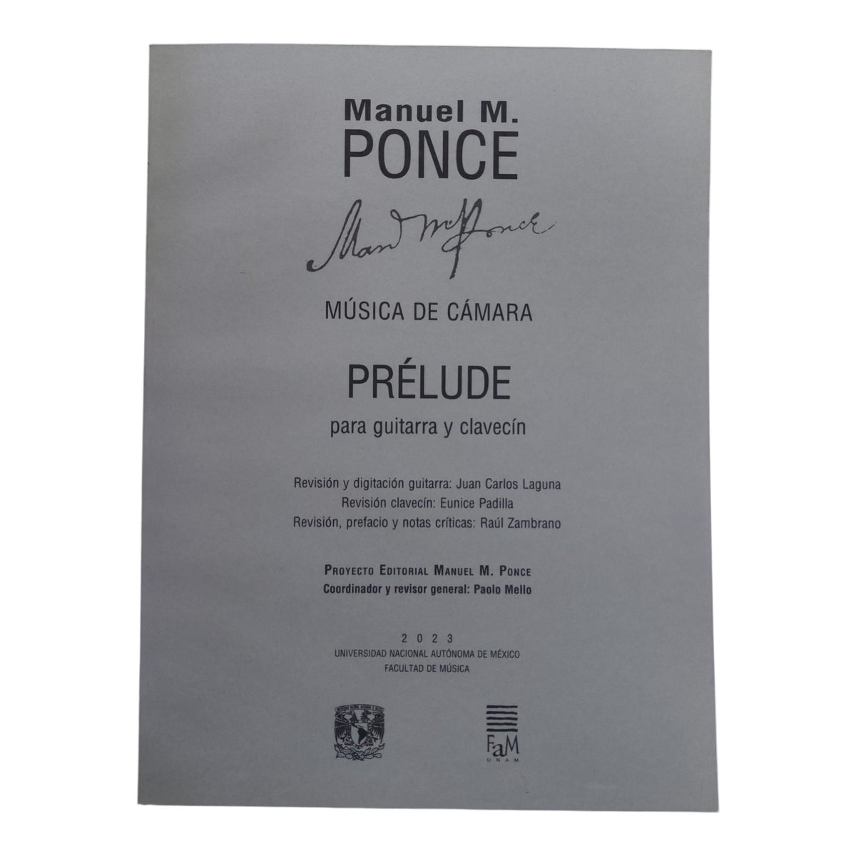 Partitura "Prélude" Manuel M. Ponce