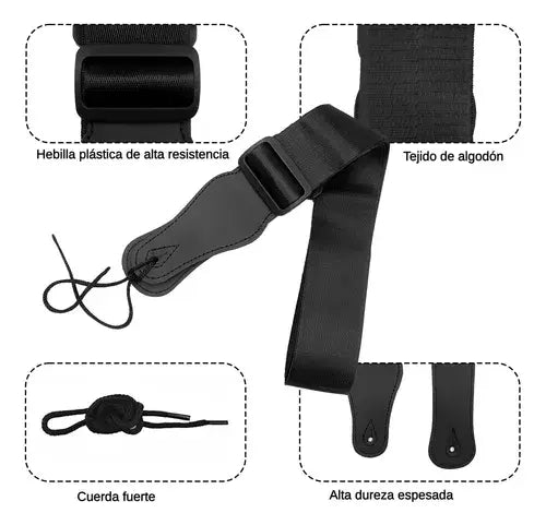 Tahalí Correa para Guitarra Genérico Negro