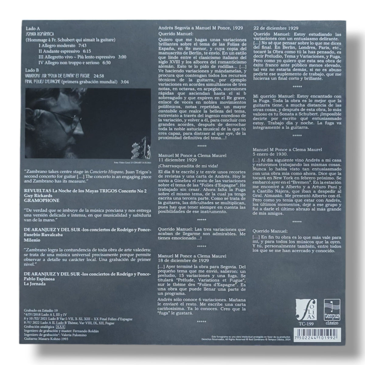 Disco de Vinilo Manuel M Ponce de Raúl Zambrano