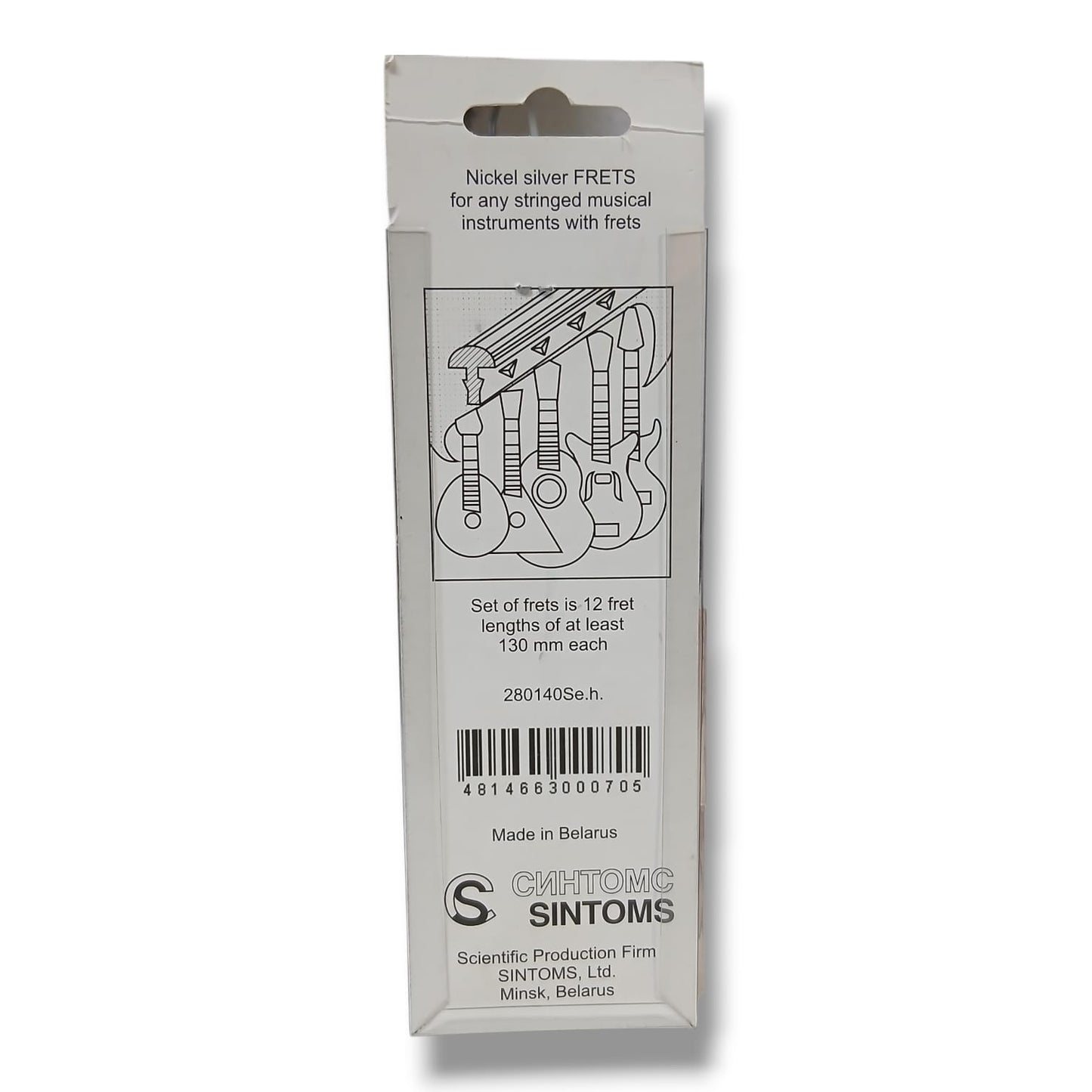 SINTOMS 280140Se.h. Blister con 12 Varillas de Trastes Curvados 2.8 mm Nickel Silver 18% Extra Hard