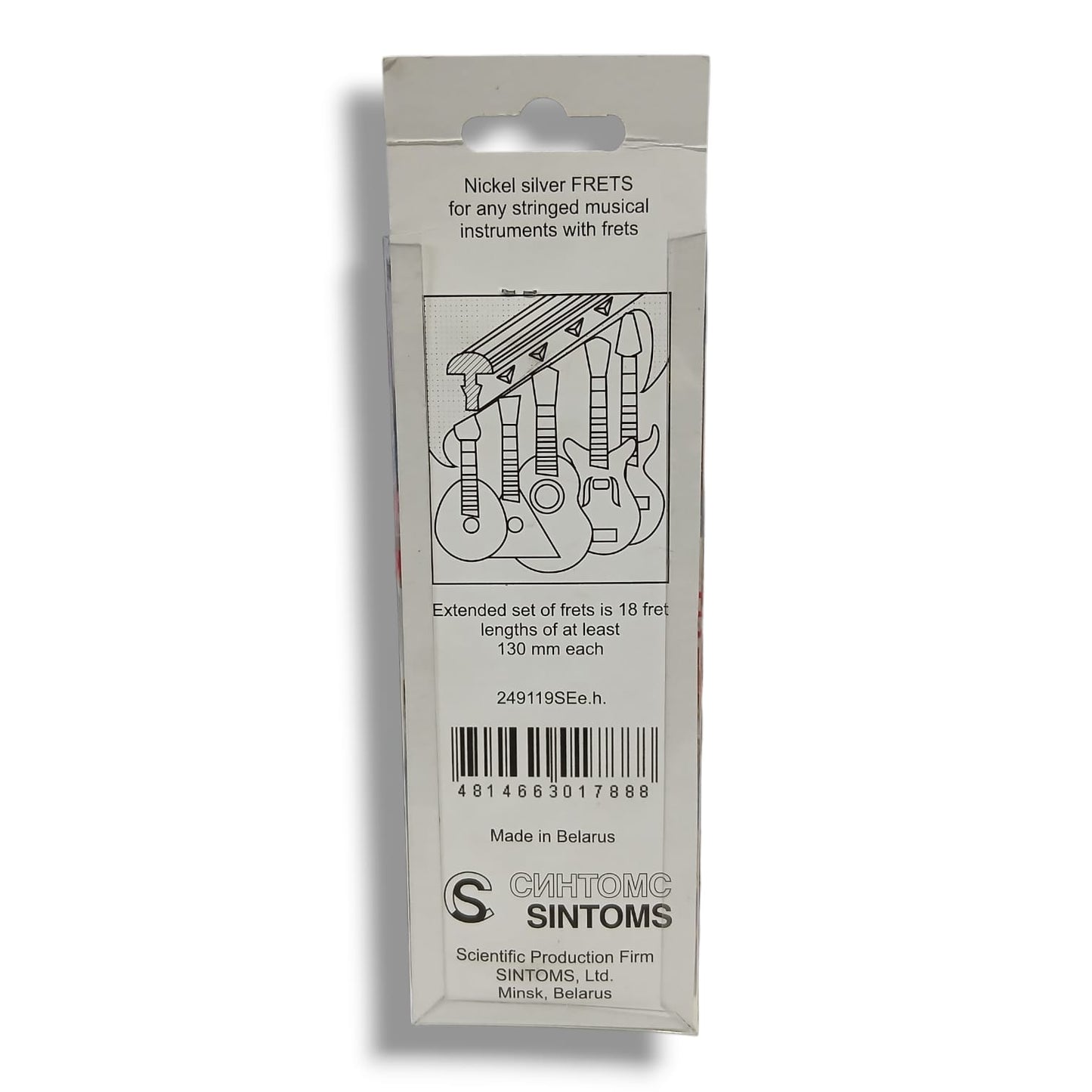 SINTOMS 249119SEe.h. Blister con 18 Varillas de Trastes Curvados 2.5 mm Nickel Silver 18% Extra Hard