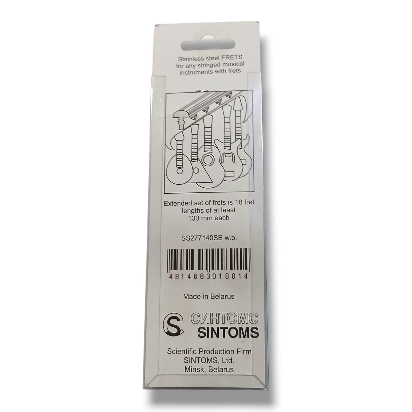 SINTOMS SS277140SEw.p. Blister con 18 Varillas de Trastes Curvados Sintoms 2.8 mm Acero Inoxidable