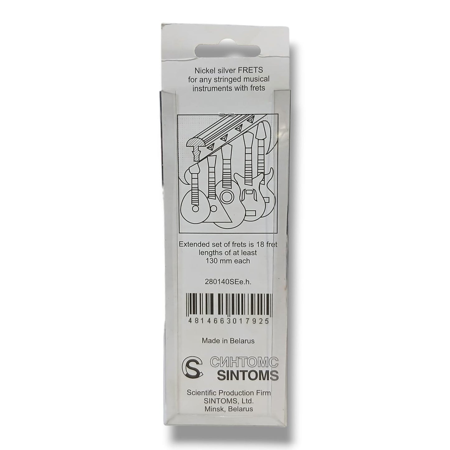 SINTOMS 280140SEe.h. Blister con 18 Varillas de Trastes Curvados 2.8 mm Nickel Silver 18% Extra Hard