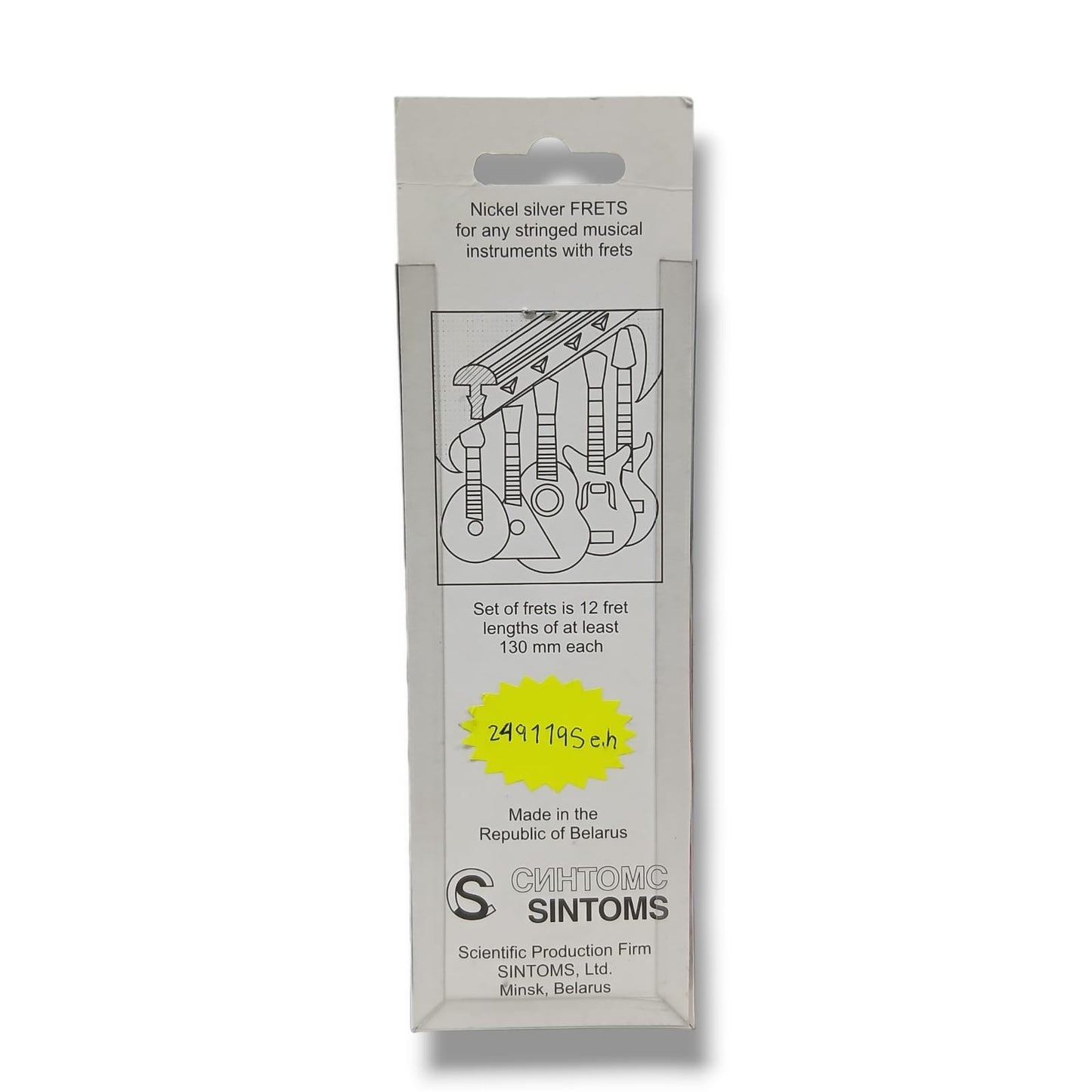 SINTOMS 249119Se.h. Blister con 12 Varillas de Trastes Curvados 2.5 mm Nickel Silver 18% Extra Hard