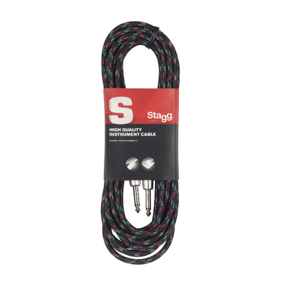 Cable de Instrumento Tela Tweed Reforzado Stagg Color Negro 3 metros ...