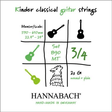 Hannabach Kinder 890MT Cuerdas para guitarra 3/4 o tercerola