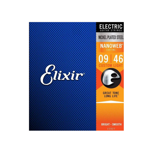 Elixir Electric Nickel Plated Steel with Nanoweb Coating Custom Light 09/46