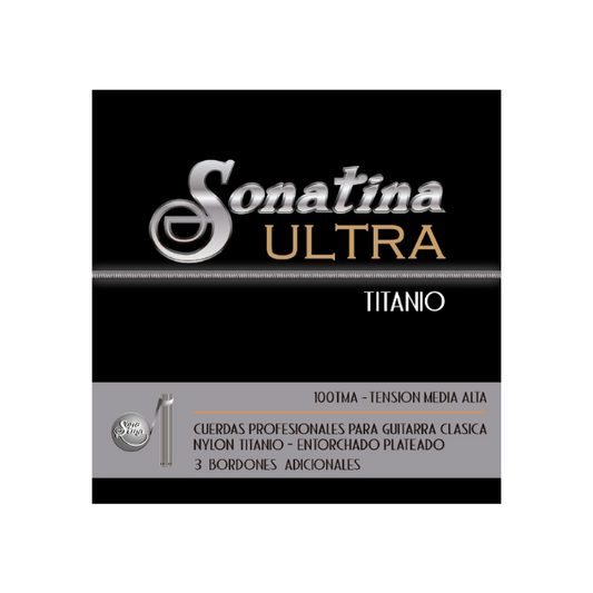 Sonatina Ultra Titanio Tensión Media Alta + 3 Bajos Extras