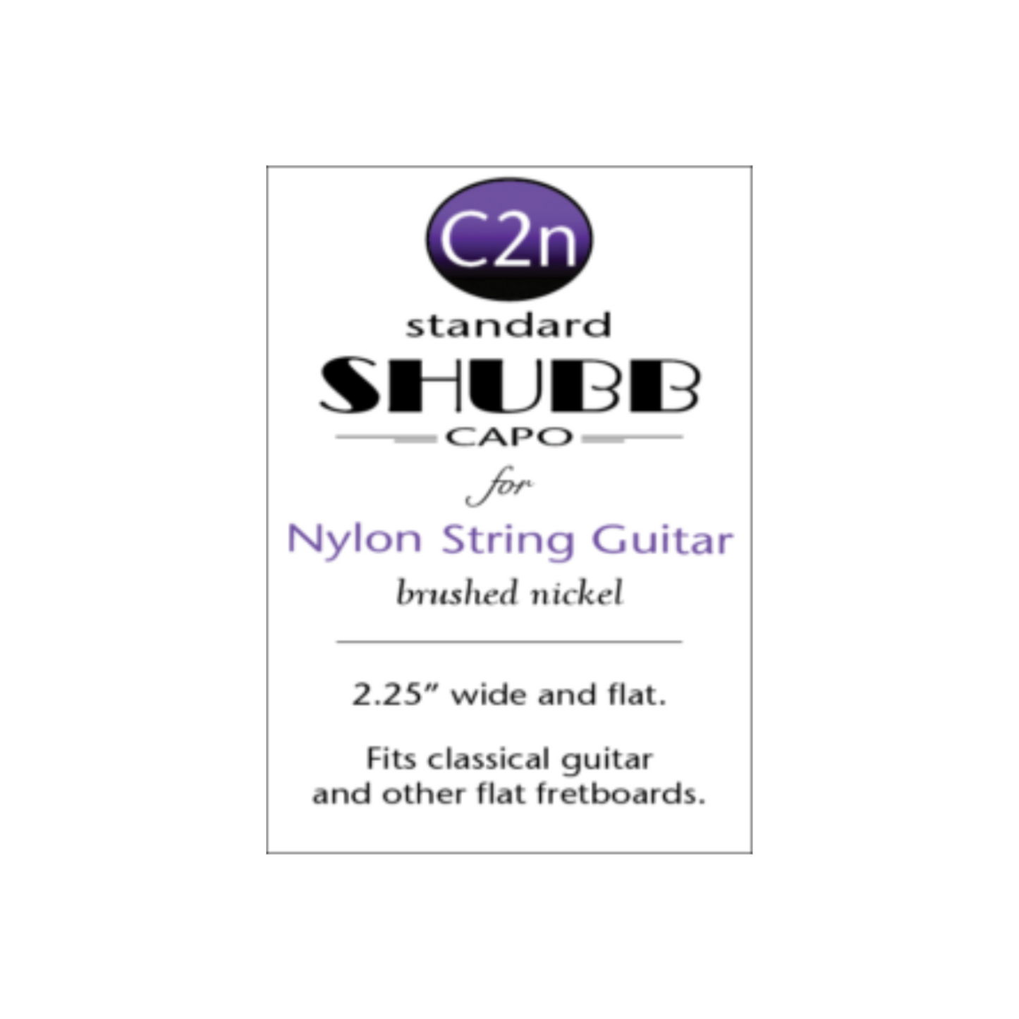 Capo Para Guitarra Clásica Nylon Shubb C2n Níquel Mate