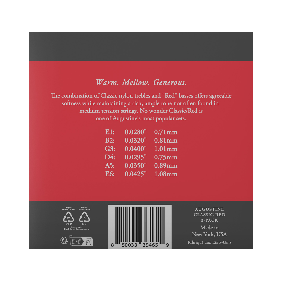3 Pack Augustine Classic Red Tensión Normal