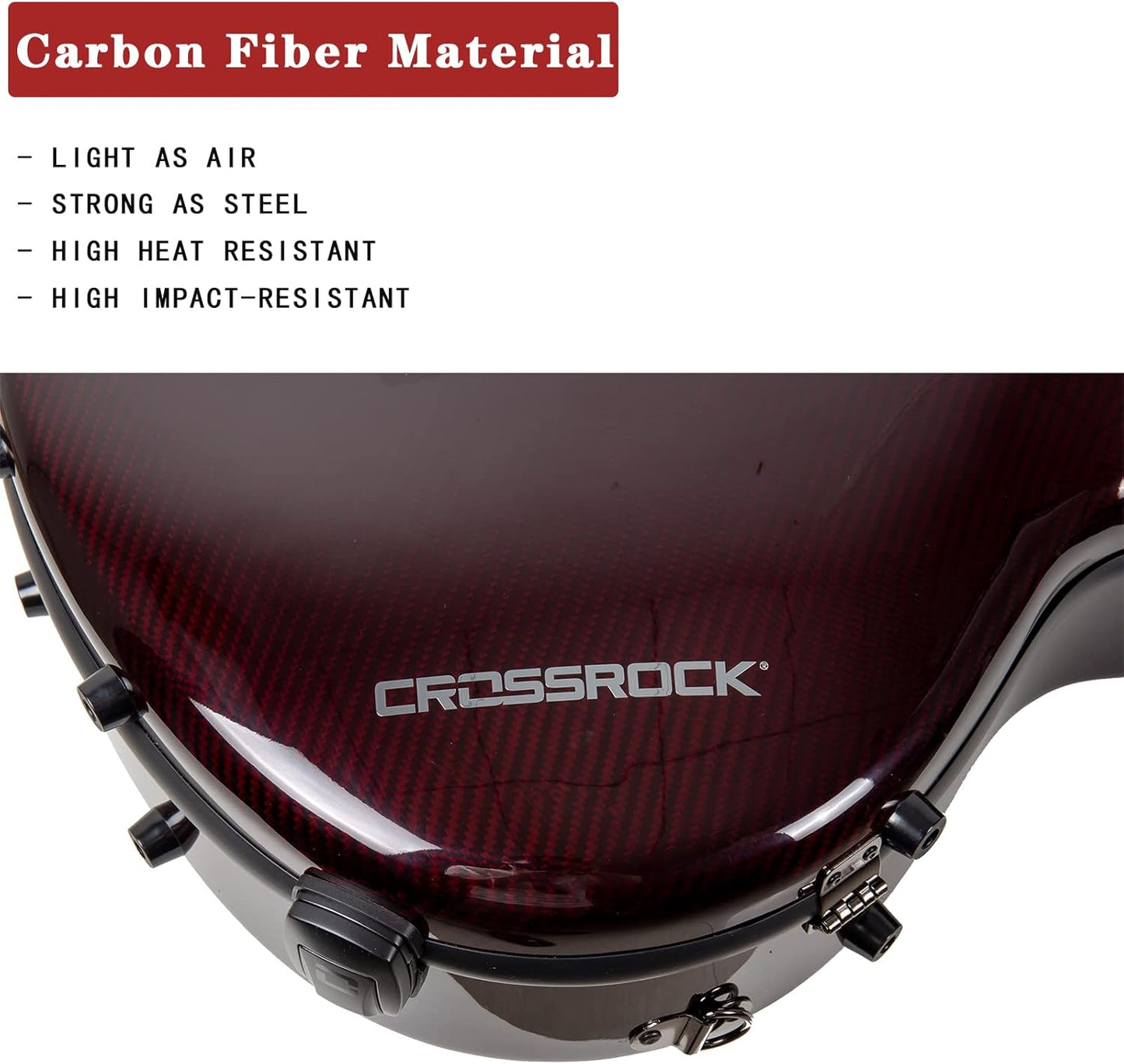 Estuche Crossrock Air Carbon color Rojo para Guitarra Clásica