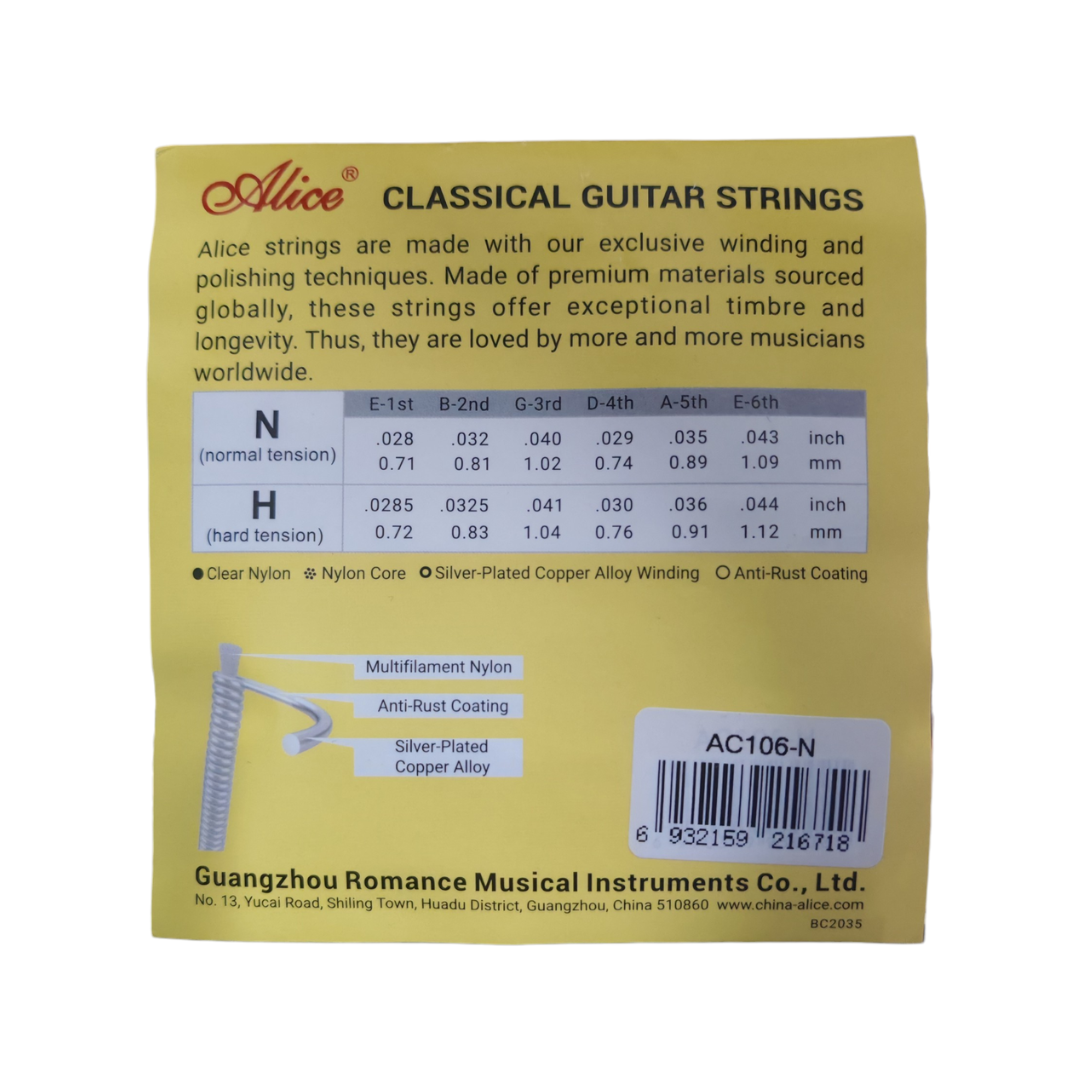 Alice Classical Guitar Strings AC106 Tensión Normal