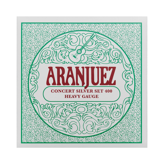 Aranjuez Set 400 Cuerdas Para Guitarra Clásica Plateadas Tensión Alta