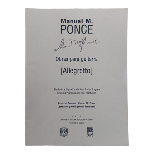 Partitura "Allegretto" de Manuel M. Ponce