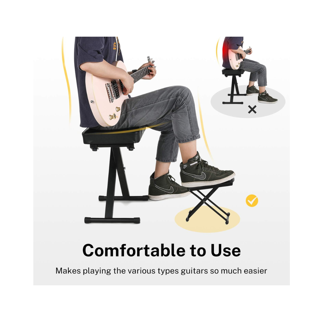 Donner Banco Pie Metálico Para Guitarrista Ajustable 6 Alturas FS-11B