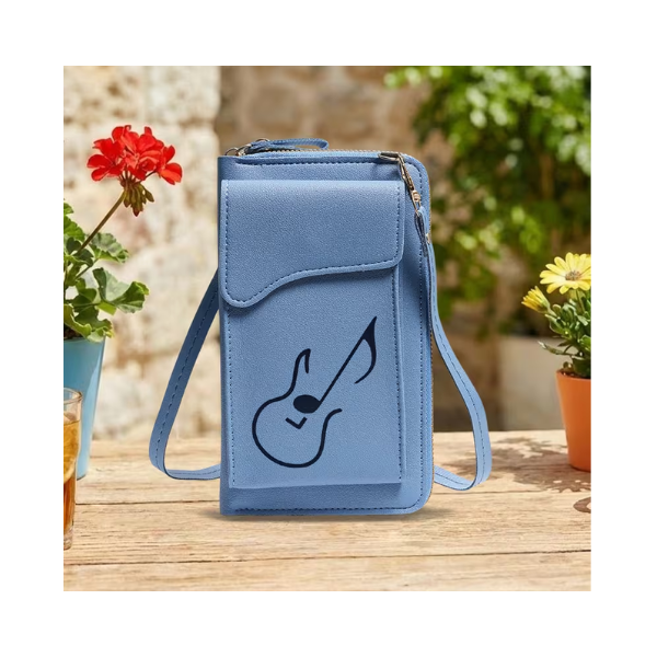 Cartera Bolsa Cruzada con Estampado de Guitarra Abstracta