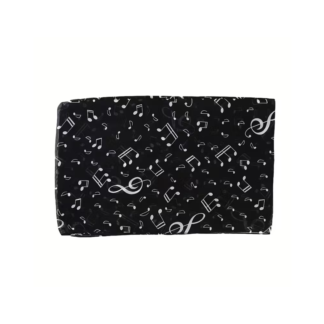 Bufanda Pashmina Negra con Estampado de Notas Musicales