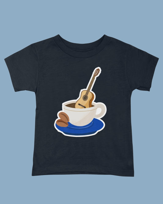 Playera Negra “Guitarra y Café” by The Strings House