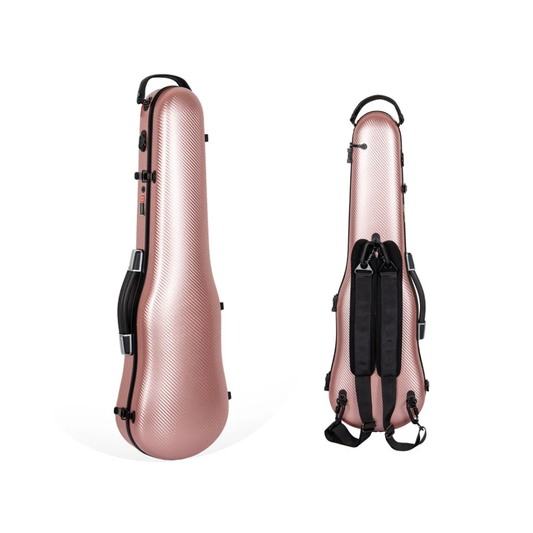 Estuche Para Violín Crossrock Polycarbon Rose Gold Shaped