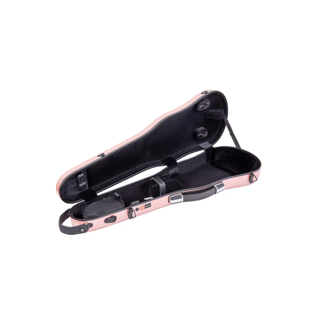 Estuche Para Violín Crossrock Polycarbon Rose Gold Shaped