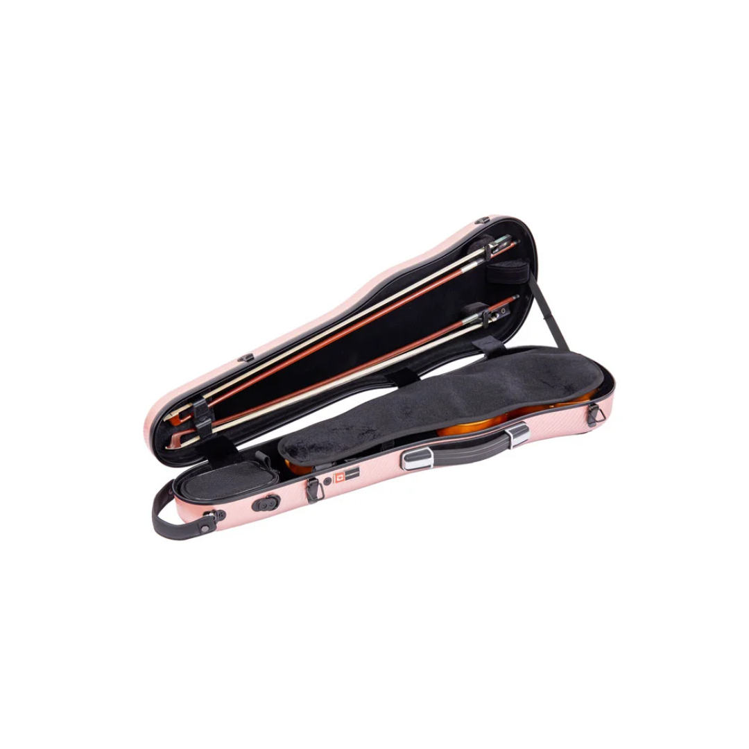 Estuche Para Violín Crossrock Polycarbon Rose Gold Shaped